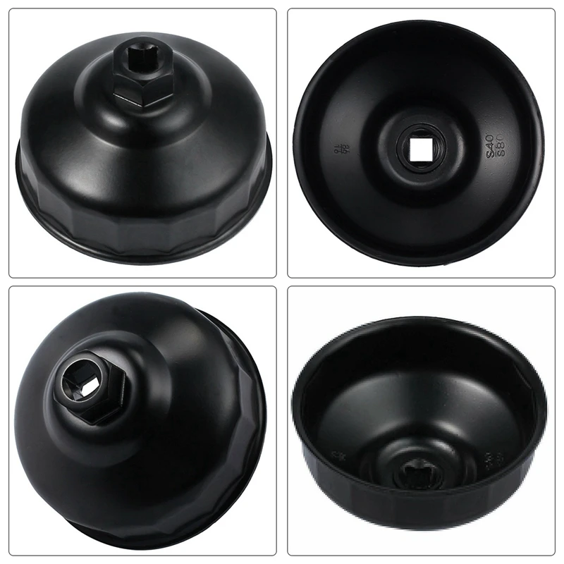 

86MM 16 Flute Oil Filter Wrench Housing Cap Tools with 2Pcs Front Bumper Lip Splitter for BMW E90 E91 3 Series 05-08