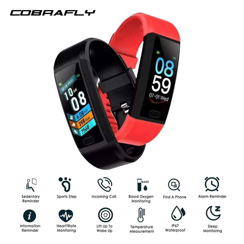 Умные часы COBRAFLY 118 Plus смарт часы фитнес браслет водонепроницаемый с измерением давления шагометр мужские женские умный браслет здоровья для часов спортивный Смарт часы женские с браслетом