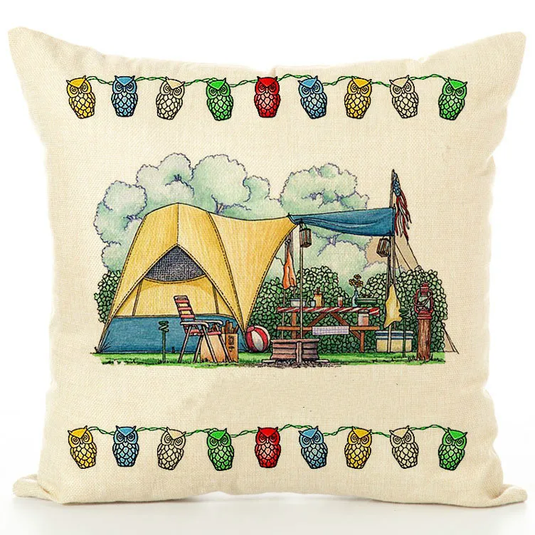 Camper Чехлы несколько RV одиночный принт дома Гостиная Диван украшения наволочка