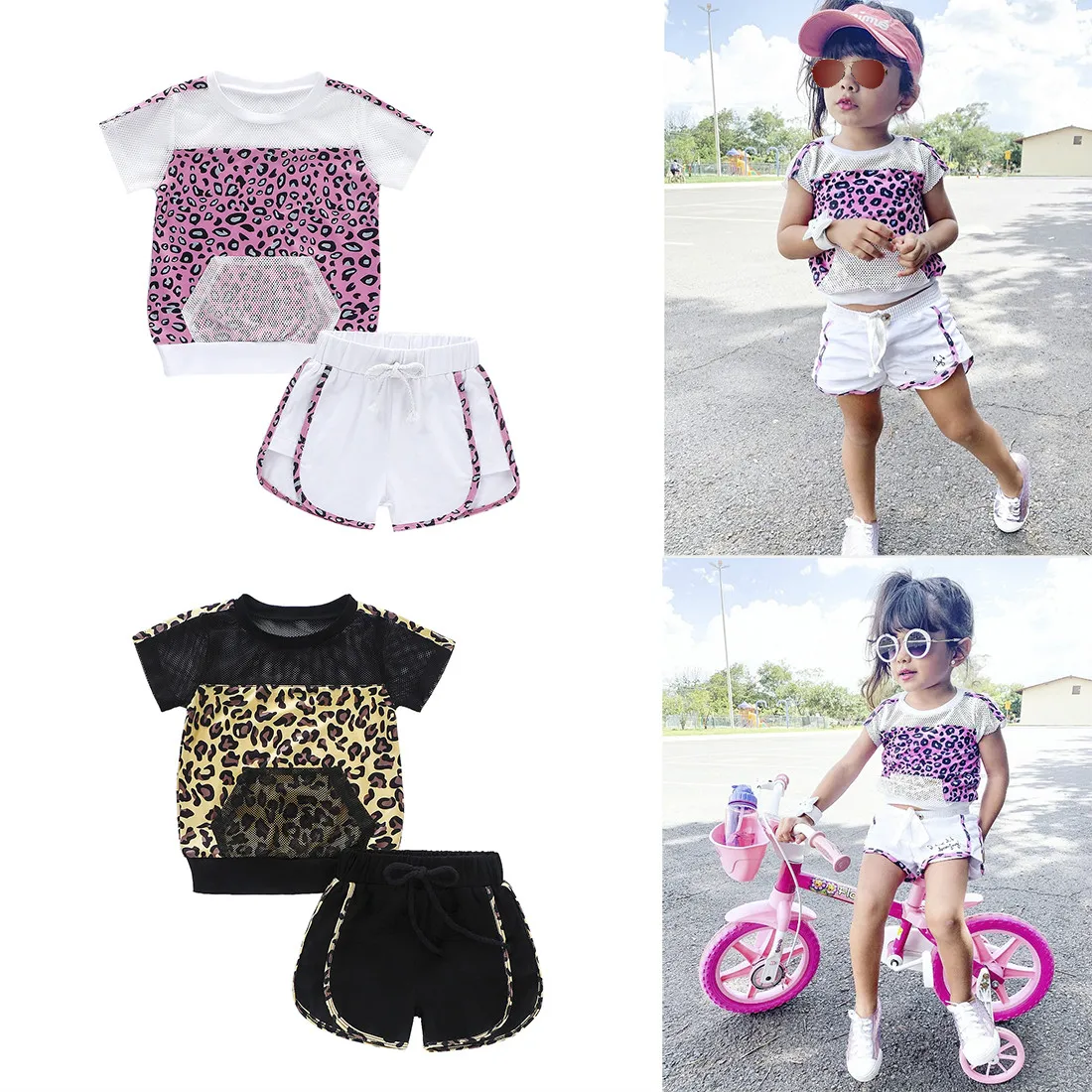 От 0 до 5 лет летняя модная одежда с леопардовым рисунком для маленьких девочек