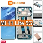 Оригинальный сенсорный ЖК-дисплей 6,55 дюйма для Xiaomi Mi 11 Lite, сменный дисплей для Xiaomi11 Lite M2101K9AG Mi11Lite с рамкой