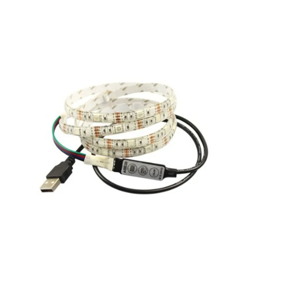 Портативный SMD 5050 Светодиодные полосы света ТВ USB подсветка Комплект Универсальный RGB ТВ фоновые огни 1 м Рождественский стол Декор