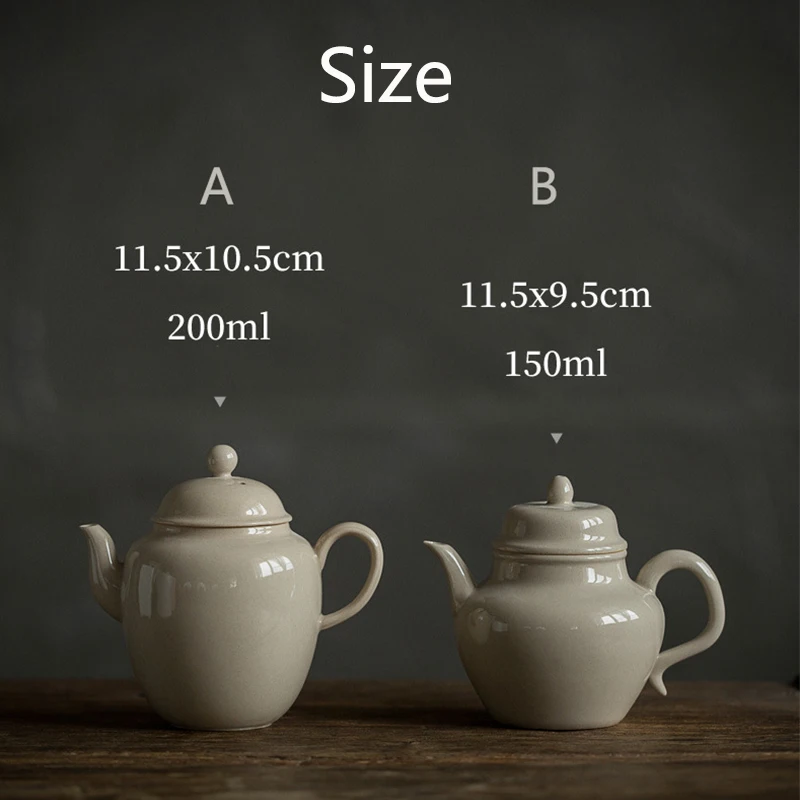 

Jingdezhen Hand-made Filter Hole Plant Gray Teapot Kung Fu Tea Set Single Pot Ceramic Teapot Simple and Simple Tetera