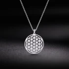 Ожерелье с круглой подвеской Skyrim из нержавеющей стали с цветком жизни, Золотая Мандала чокер ожерелье с цепочкой, ювелирное изделие, подарок для женщин и девушек