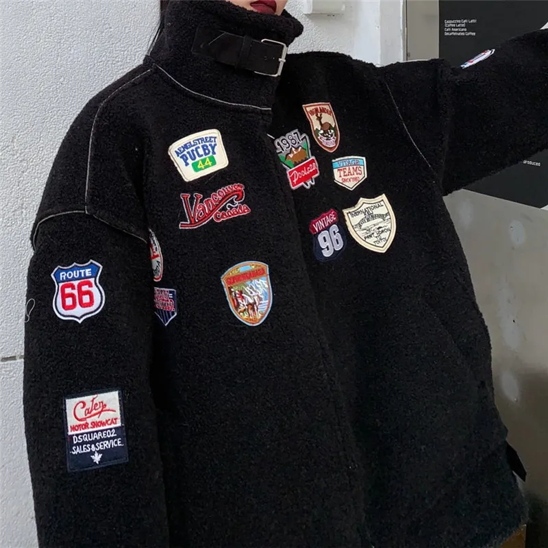 

2019 New Winter Coat Fashion Faux Lambs Wool Fur Jacket Women Streetwear Thick Warm Outerwear Loose Plus size Jackets Fur Coat