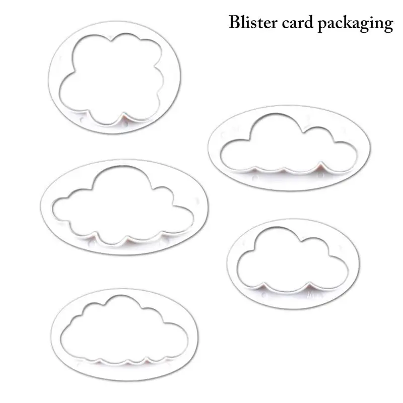 

5PCS/Set 2021 New Cloud Shape Cookie Cutter Custom DIY Universal Cloud Fondant Cutter Fondant Mold For Cake Decorating Tools