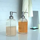 Высокое качество Большой размер 18oz ручной дозатор мыла прозрачный Стекло для дезинфицирующего средства для рук контейнеры Пресс пустые бутылки Ванная комната #40