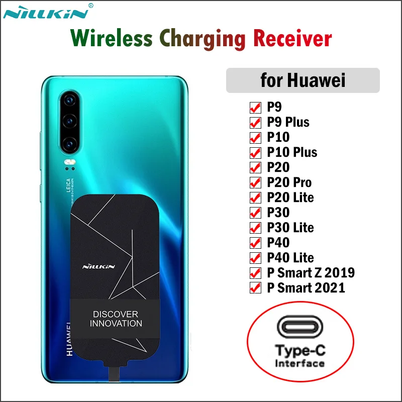 Беспроводной зарядный приемник Nillkin Qi для Huawei P9 P10 P20 Pro Plus P30 P40 Lite P Smart Z 2019 адаптер