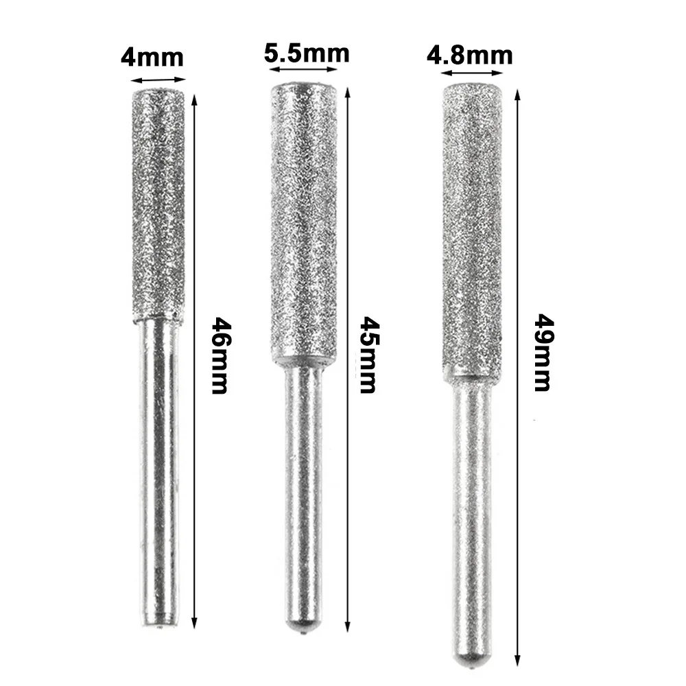 5Pcs Chainsaw Sharpener Stone File Burr Diamond Coated Chain Saw Sharpening Carving Grinding Tools Drill Bit Set | Инструменты