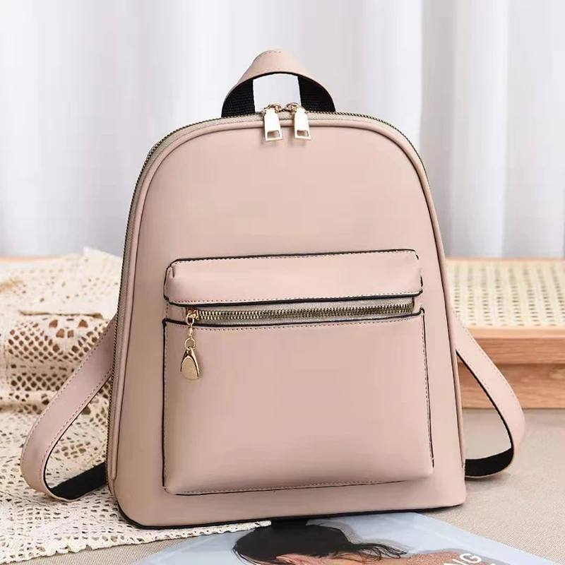 

DL033-27 Small Backpack Bag Female New Trendy Korean Style College Style PU Leather Leisure Travel All-Match Backpack