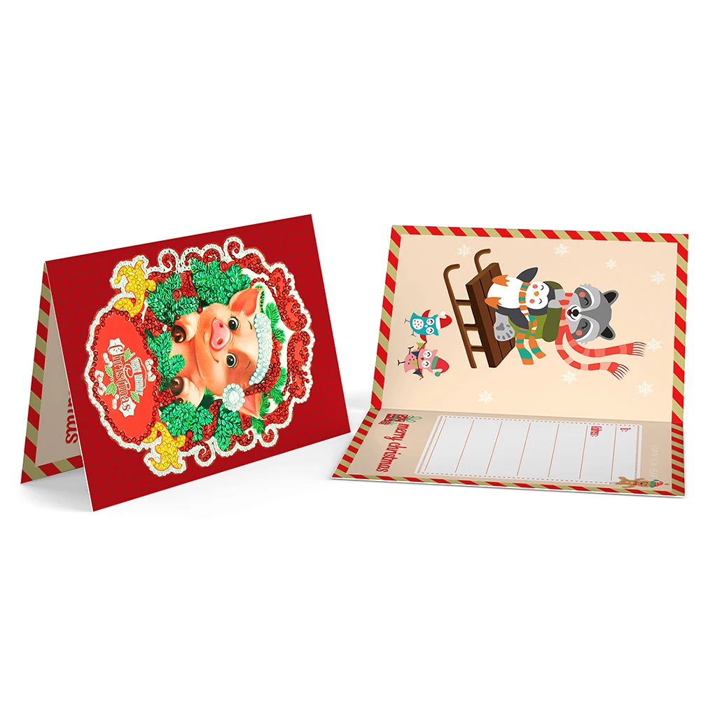 Алмазная живопись поздравительная открытка мультфильм Рождество день рождения