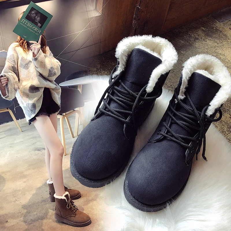 

New Snow Boots Female Velvet Short Boots Female Martin Shoes Female Students Warm Boots