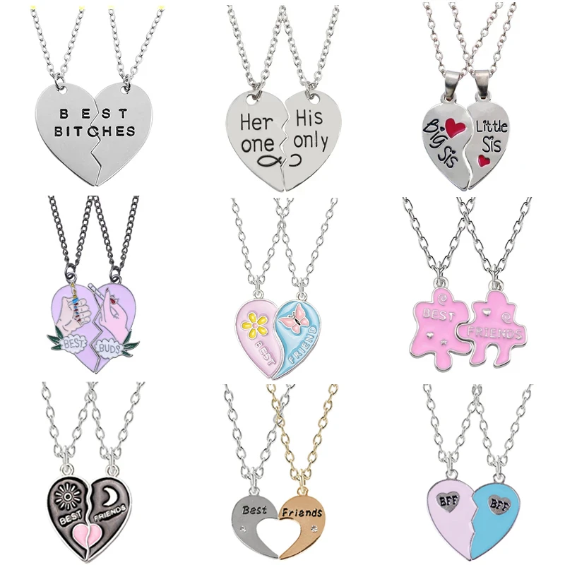2020 Мода ожерелье лучших друзей комплект из 2 х предметов в форме сердца с