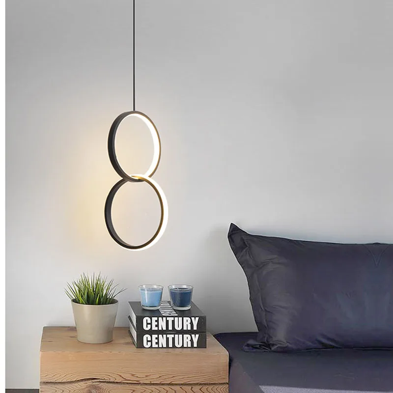 Кольцевой подвесной светильник простой/личный прикроватный светодиодный для