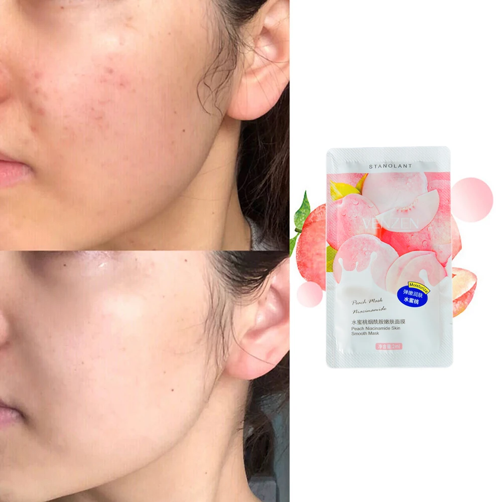 

30pcs/lot Peach Niacinamide Sleep Mask Shrink Pore Brushing Facial Mask Moisturizing Disposable Mask Firming and Facial Mask