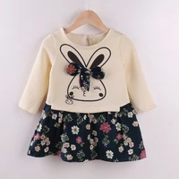 2022 new spring autumn stitching floral dress girl kids dress clothes for newborns baby girl clothes