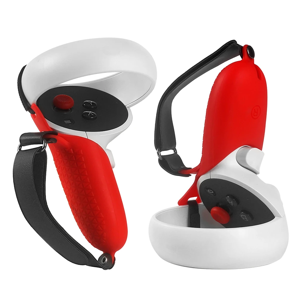 

Silicone Protective Sleeve with Adjustable Fixed Strap Belt for Oculus Quest 2 VR Headset Handle Grip Controller Accessories