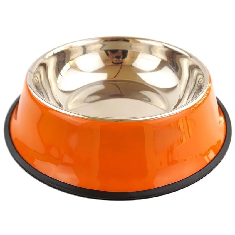 

Assembled Stainless Steel Dog Food Bowl Red Paint Cat Food Container Multicolor Pet Food Bowl Pet Supplies