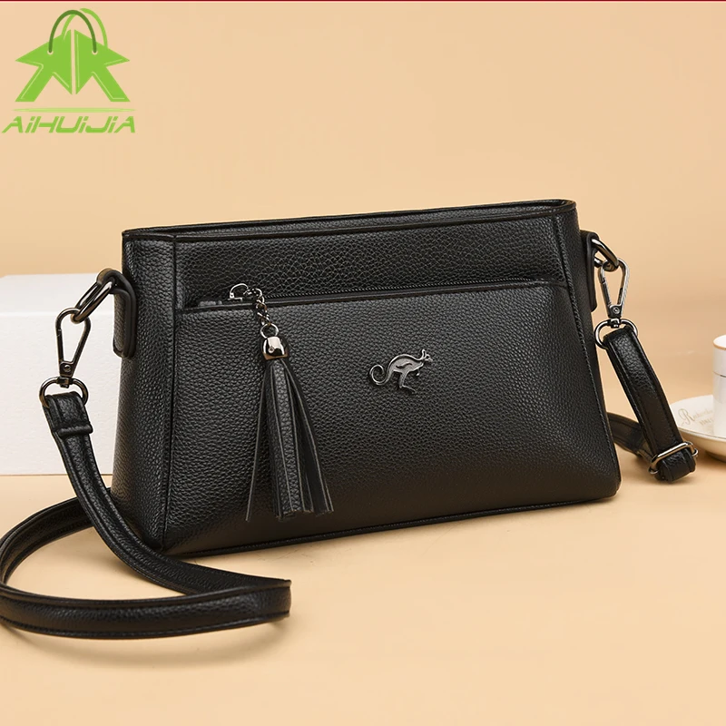 

Fashion Tassel Womens Shoulder Bags Designer Messenger Bag 2021 New High Quality Pu Leather Simplicity Women Handbag and Purse