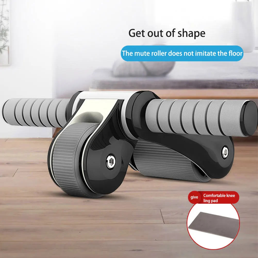 Ab ролик с двойными колесами для пресса на животе фитнеса тренажерного зала