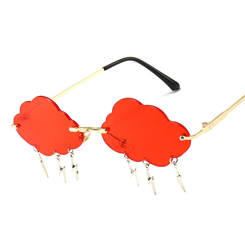 

Veshion, без оправы, облачные, с кисточками, солнцезащитные очки, паровые, в стиле панк, для мужчин и женщин, модные, UV400, винтажные очки