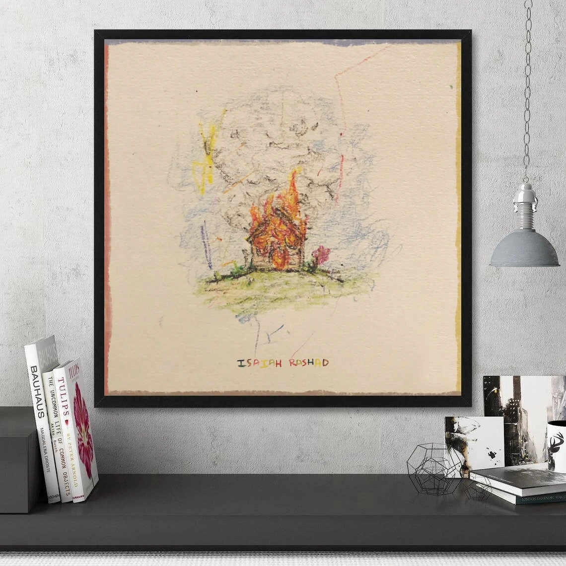 

Isaiah Rashad The House Is Burning Music Album Cover Poster Canvas Print Home Decoration Wall Painting ( No Frame )
