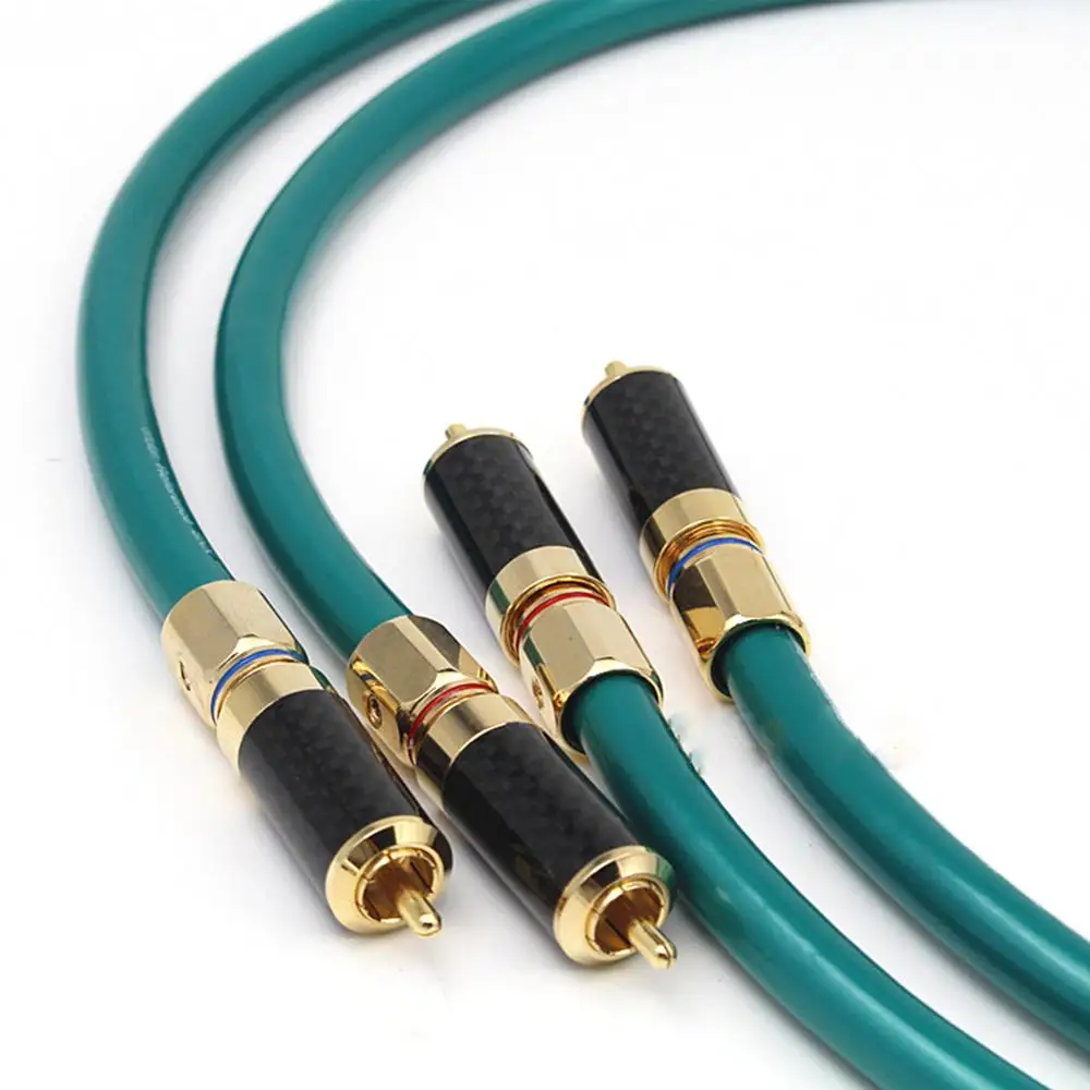Мужской аудиоусилитель из чистого углеволокна rca-кабель Hi-Fi 8N OFC RCA 2RCA-2RCA |