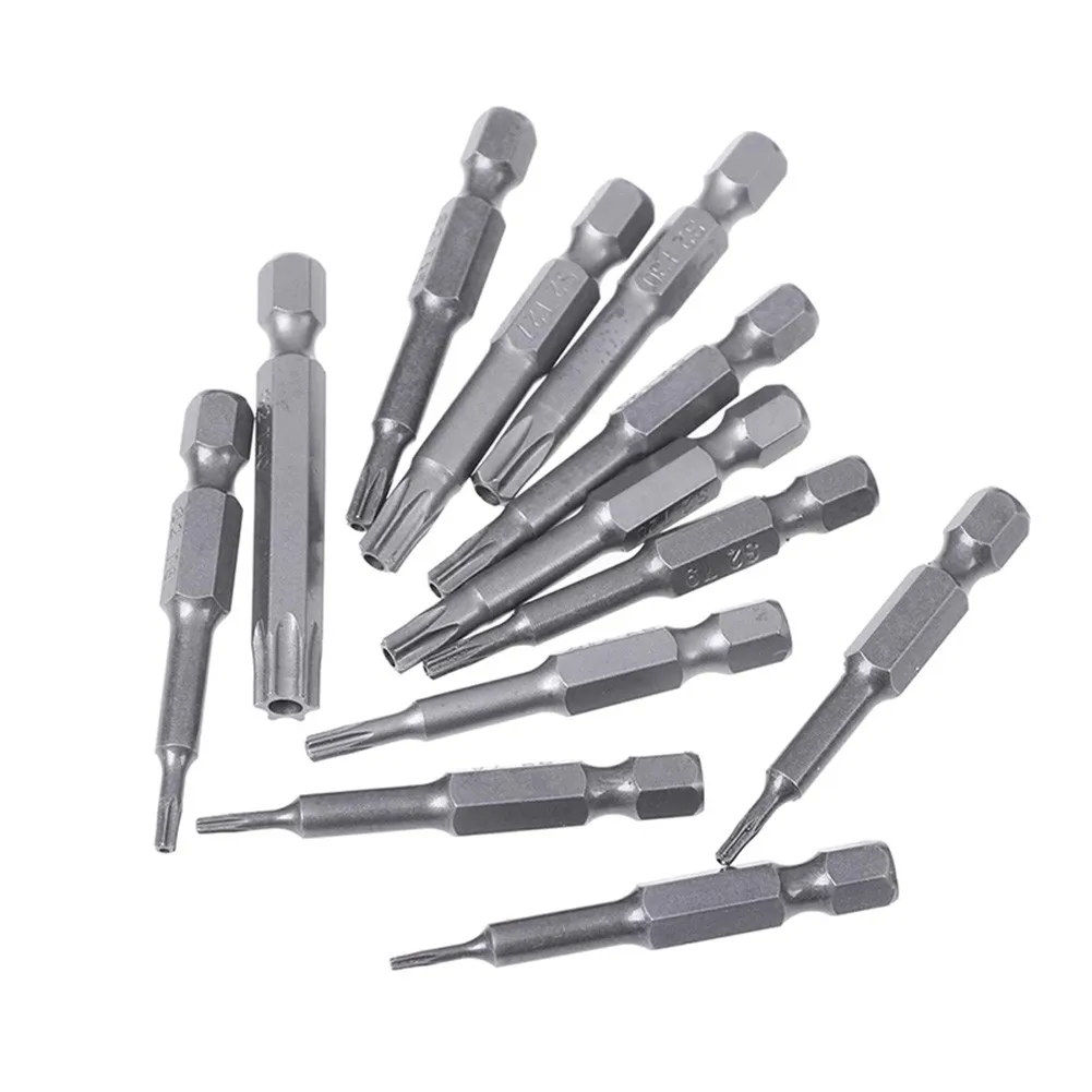 Биты для отверток Torx 50 мм с отверстием T5 T6 T7 T15 T20 T25 T27 T30 1/4 дюйма | Инструменты
