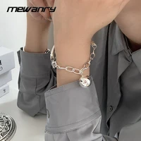mewanry 925 stamp bracelet for women new trend hip hop vintage creative round beads splicing chain party jewelry gifts