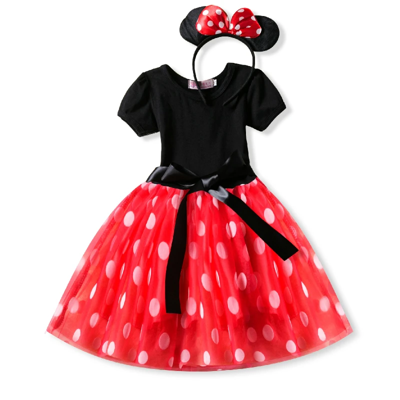 Платье для маленьких девочек платье с мышкой костюмы вечеринки в честь Дня