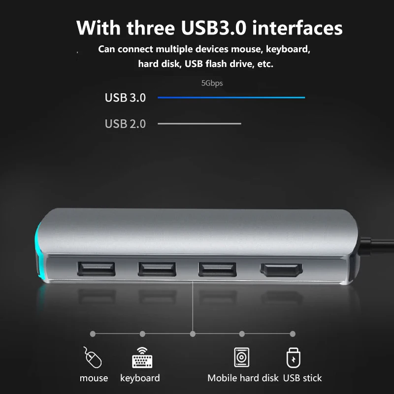 Кабель типа C концентратор к HDMI Type USB 3 0 4K мульти PD аудио адаптер для ПК Lenovo Matebook
