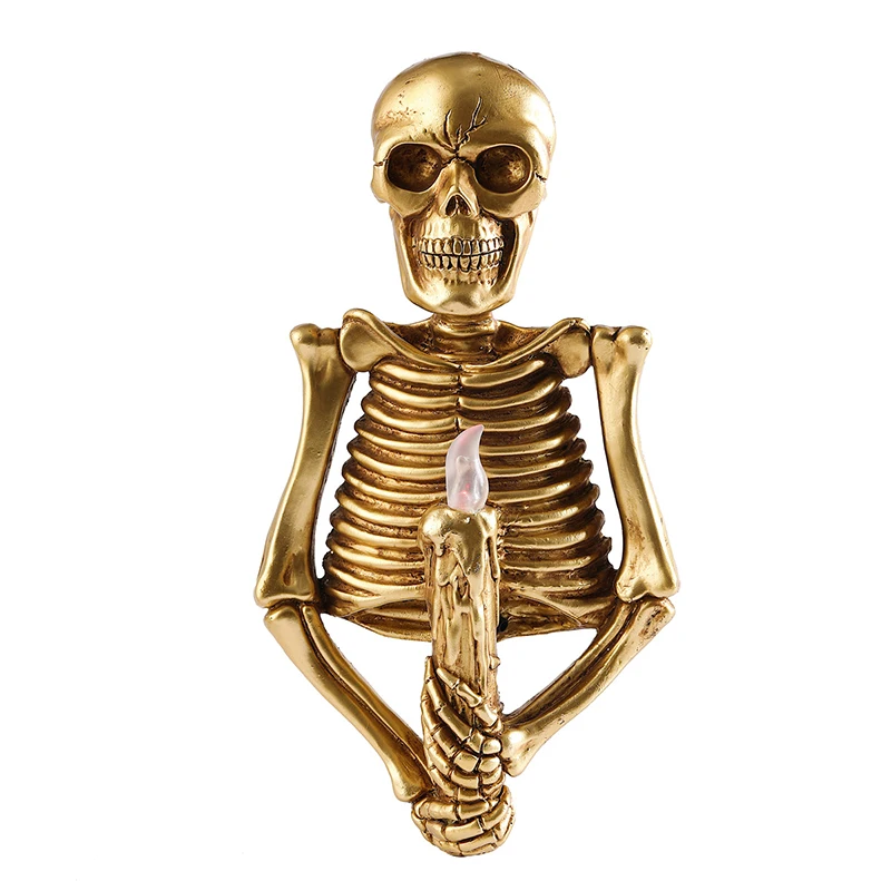 Ужасный Череп светодиодный настольный светильник Настенный Пламя Красный