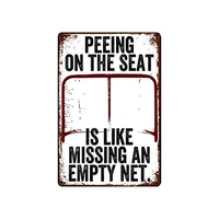 metal tin sign peeing on the seat for bar pub home vintage retro poster retro wall home bar pub vintage cafe decor 8x12 inch