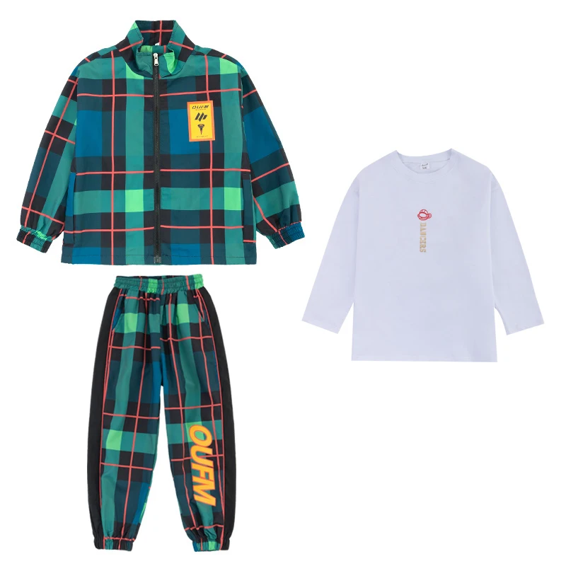 

2021 Kids Jazz Dance Clothing New Year'S Day Street Dance Suit Boys Hip Hop Trendy Costumes Girls Catwalk Show Stage Clothes