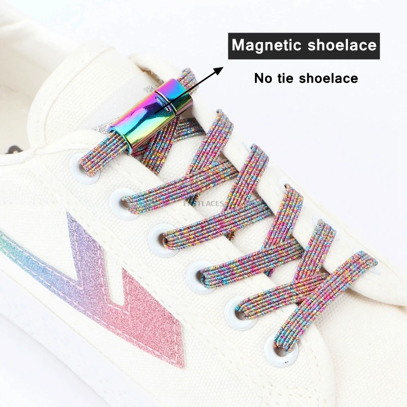 New Upgrade Magnetic Lock Shoelaces No Tie Shoe Laces Sneakers Metal Lock Shoelace Sports Kids Adult Lazy Laces Fits All Shoes