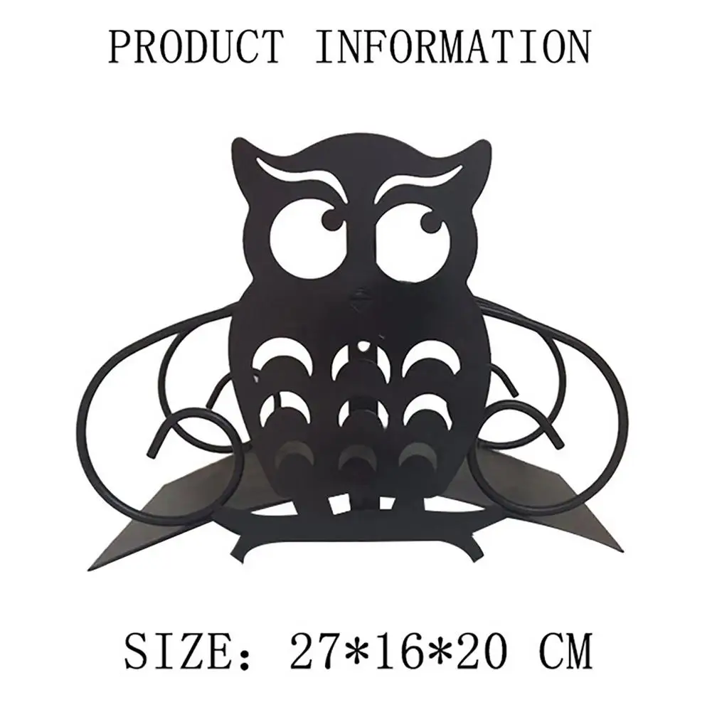

Owl Metal Garden Holder Cartoon Decorative Water Hose Hanger Organizer Wall Mount for Outside Yard #W0