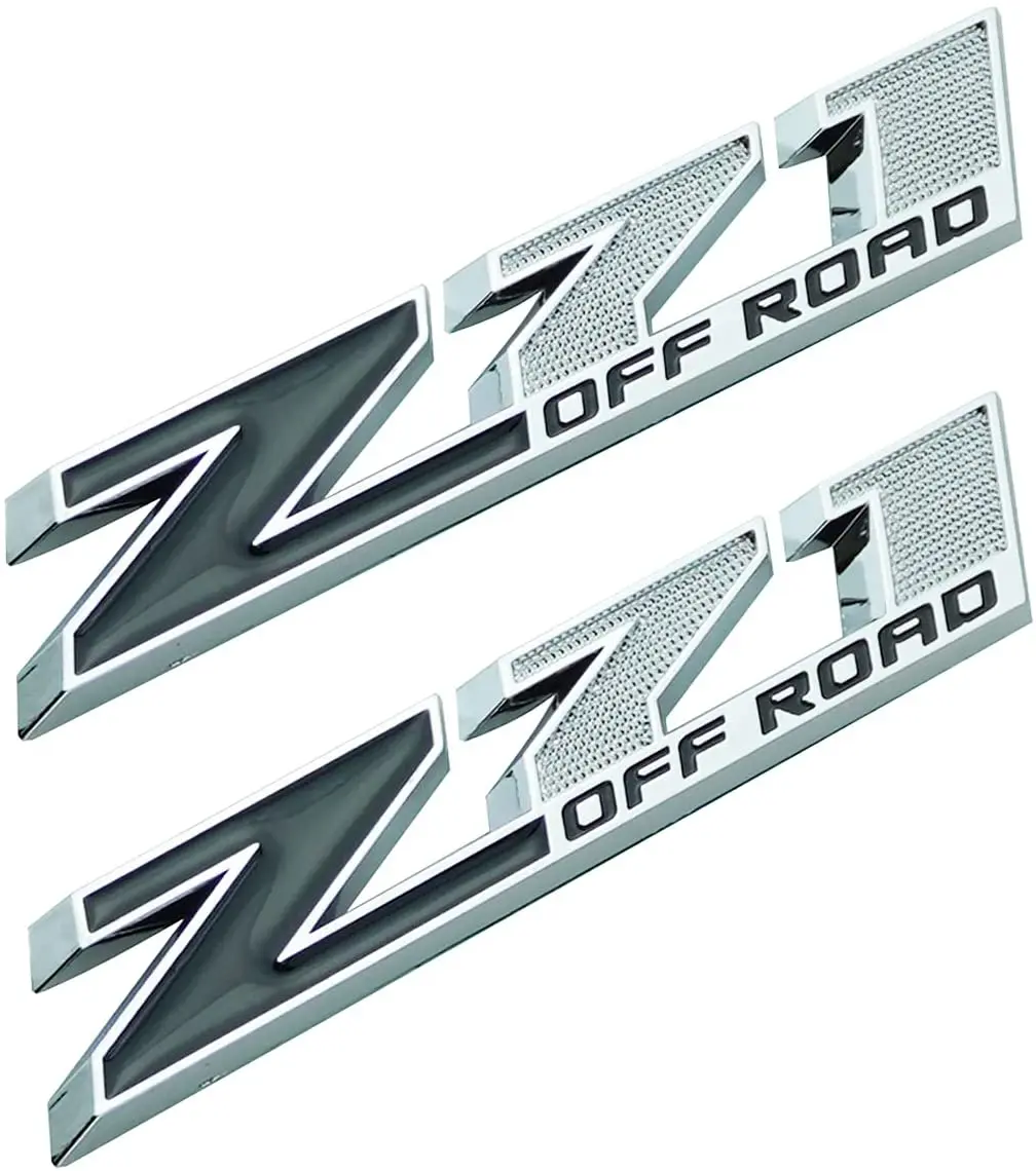

2Pc Z71 Off Road Emblem 3D Badge Decal (Chrome Black)
