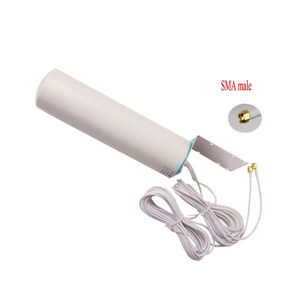 2xSMA male ZQTMAX WiFi антенна CRC9 4 г LTE антенна SMA 12dBi Omni антенна 3g TS9 мужской 5 м двойной кабель для huawei B315 E8372 E3372 zte роутеры - Цвет: 2xSMA male
