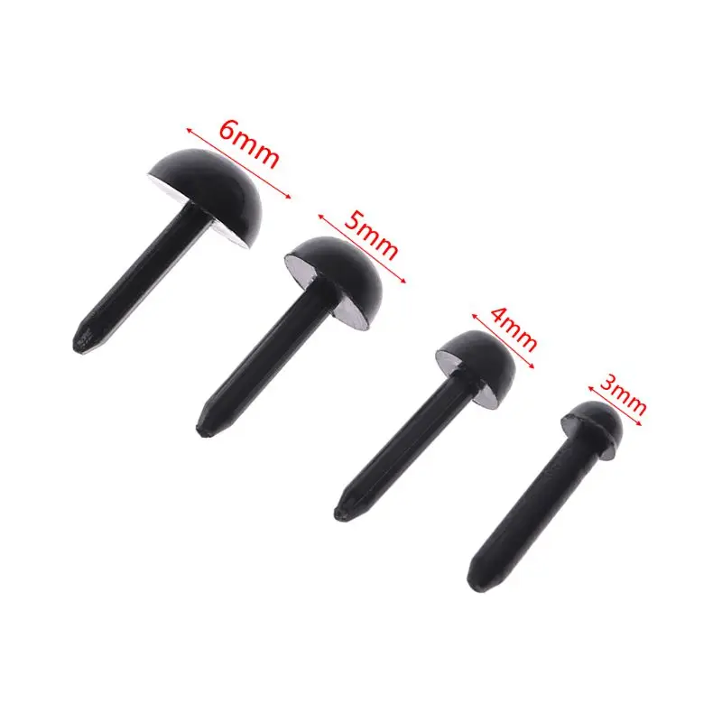 

100Pcs 3mm/4mm/5mm/6mm DIY Doll Puppet Plastic Black Pin Safety Eyes For Handmade Doll Craft Children Kids Toy 40JC
