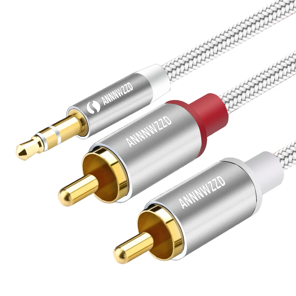 Aliexpress - RCA Cable 2RCA to 3.5 audio cable 3.5mm jack rca aux cable 0.5m 1m 2m 3m 5m For phone Edifer Home Theater DVD 2RCA audio cable