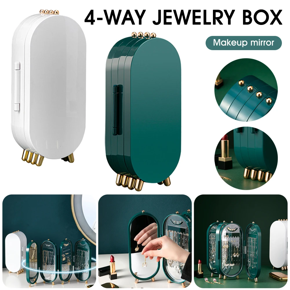 

Multi-Function Desktop Necklace Jewelry Storage Box Earrings Jewelries Multilayer Dustproofs Jewelry Box Jewelries Box Organizer