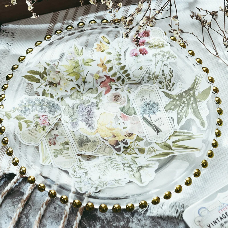 

50pcs/1 lot Stationery Stickers Butterfly plant series Stickers Scrapbooking DIY Craft Stickers