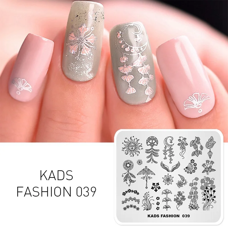 Fashion 039 KADS шаблон для дизайна ногтей 63 дизайна модная серия Различные стили больше вариантов шаблон для штамповки ногтей пластины для дизайна ногтей трафареты - Цвет: Fashion 039