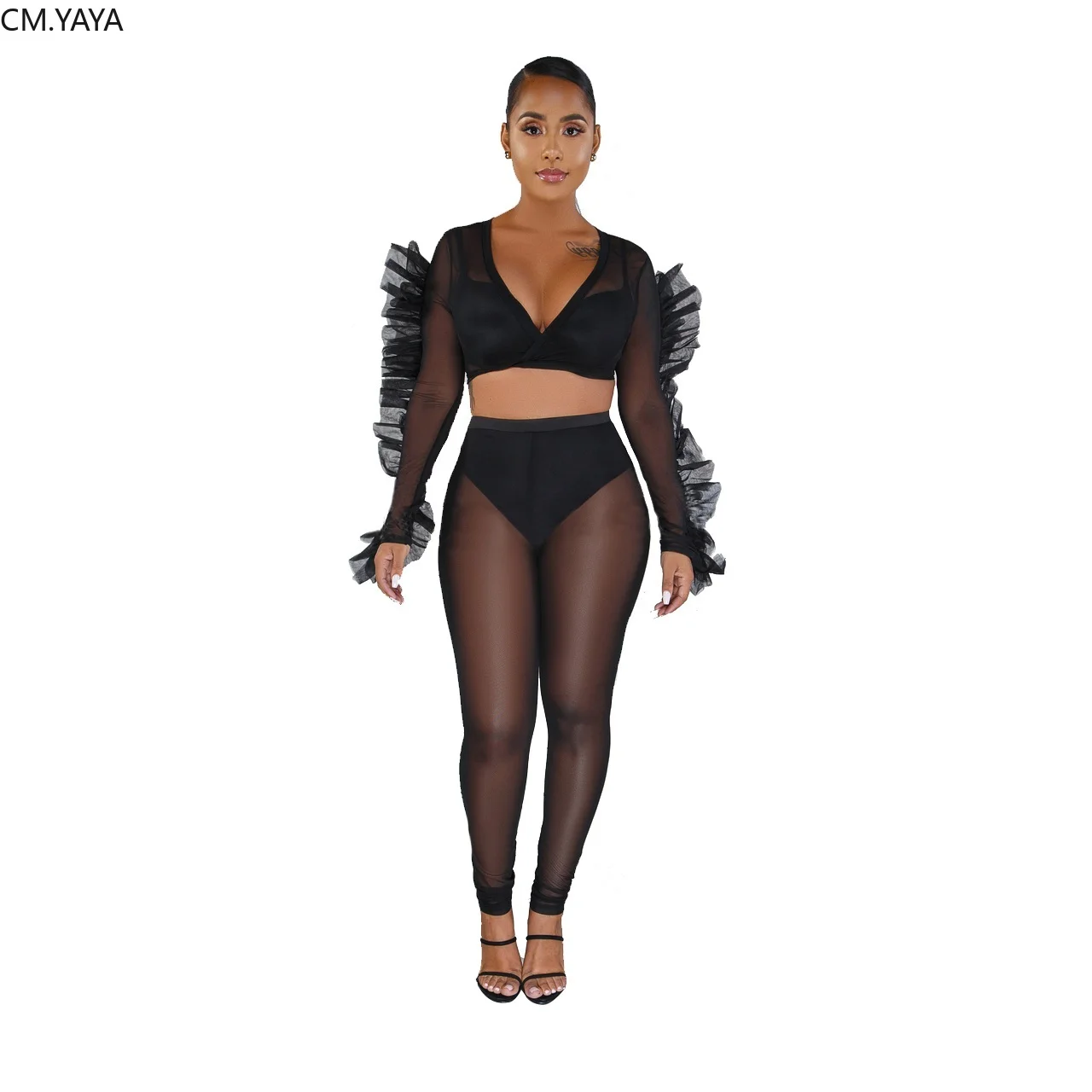 2019 осенне зимние спортивные костюмы сексуальный топ с v образным вырезом и