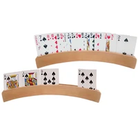 2pcs poker seat playing card holder wooden hands free panorama wooden playing card holders curved game for cards games