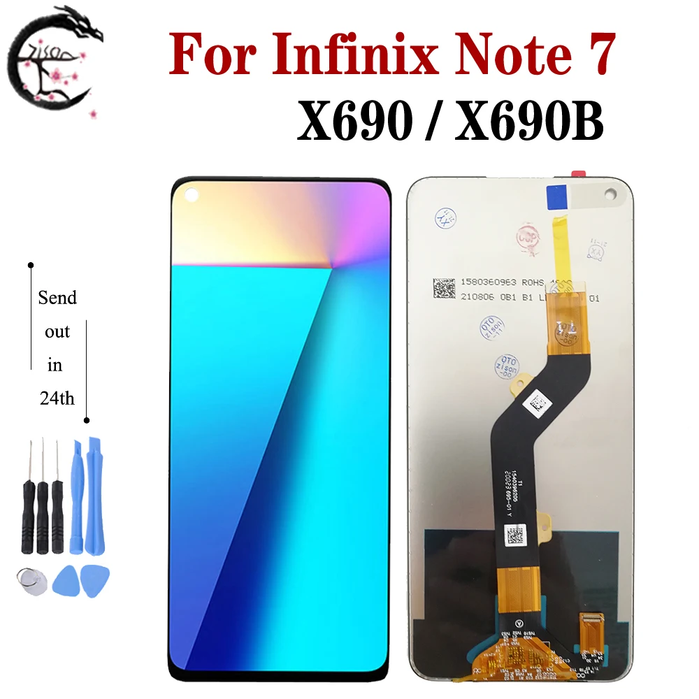 ЖК-дисплей 6,95 дюйма X690 для Infinix Note 7, дисплей X690B, ЖК-экран, сенсорный дигитайзер, датчик в сборе для Infinix Note7, сменный модуль