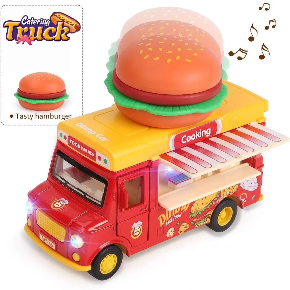 

1:36 Toys Wheels On Meals Food Truck Dining Car Mobile Canteen Hot Dog Ice Cream