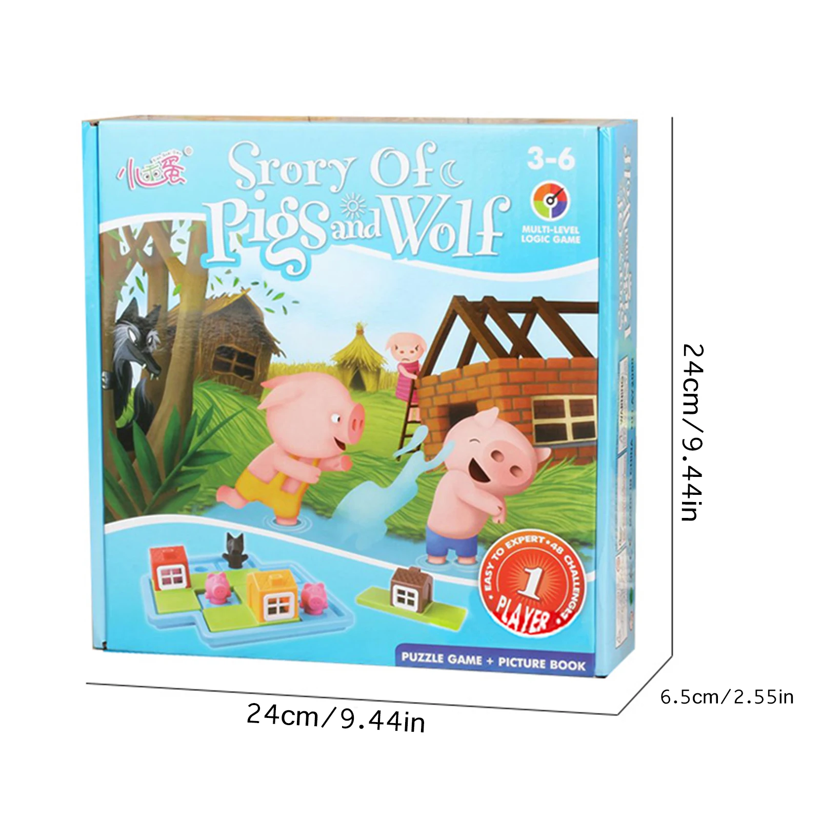 

Child Smart Hide&Seek Board Games Three Little Piggies Little Red Riding Hood IQ Challenge Board with Solution Game Toys