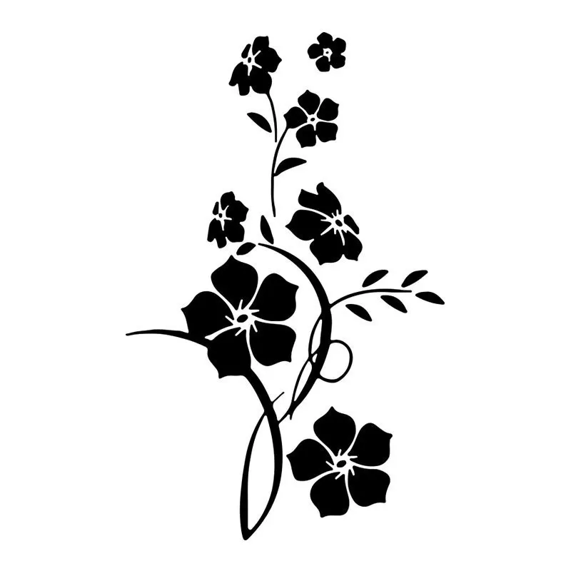 

DIY Simple Plant Wall Sticker Black Flowers Creativity Wallpaper Simplicity Art Decal Living Room Bedroom Mural Home Decor