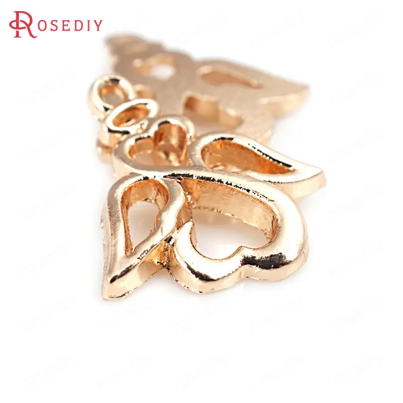 (D472) 10 штук 20x16 мм 24K цвет шампанского Золотой покрытием латунные амулеты ангелы